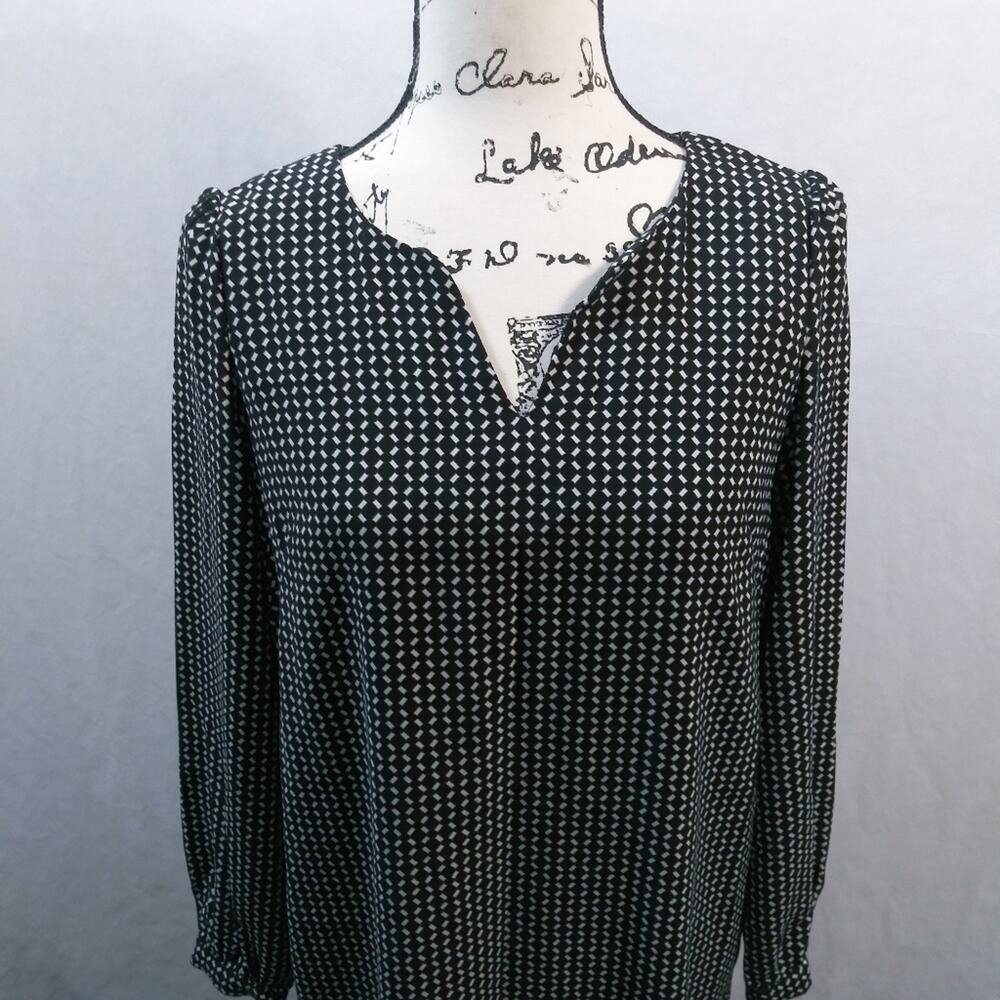 Lila Rose Black White Geometric Print Shift Dress Size 6 - Picture 3 of 10